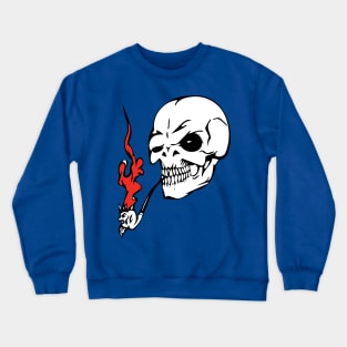 EVIL SKULL SMOKING A PIPE Crewneck Sweatshirt